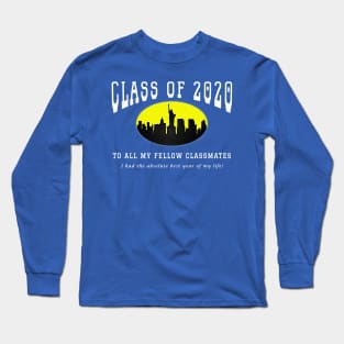 Class of 2020 - Blue, Yellow and White Colors Long Sleeve T-Shirt